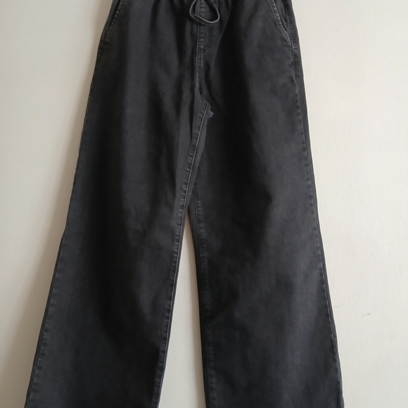 Stylile & Co Denim - Style & Co Black Rinse Wide-Leg Pants Pull On Size PM New $18